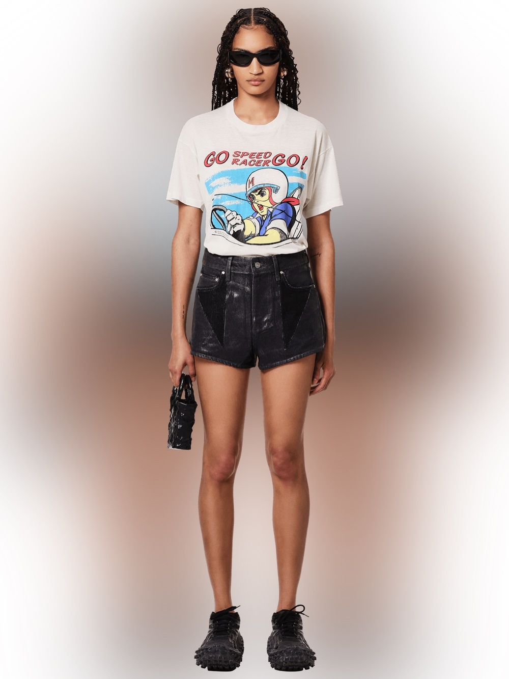 Dion Lee Black Darted Denim Shorts NWT